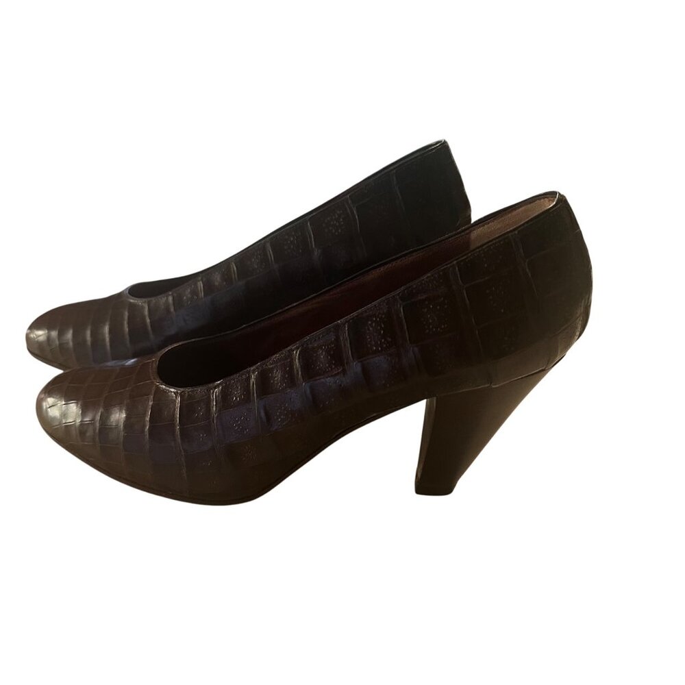 Maraolo brown Italy Crocodile leather pumps heels size 7.5 B